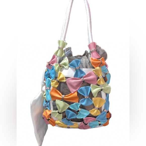 Renato Angi Handbags - Renato Angi Multicolor Bow Tote one scratch on the back see last picture